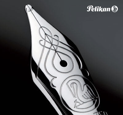 Pelikan Souveran M605 Fountain Pen - Black Blue Chrome Trim - KSGILLS.com | The Writing Instruments Expert