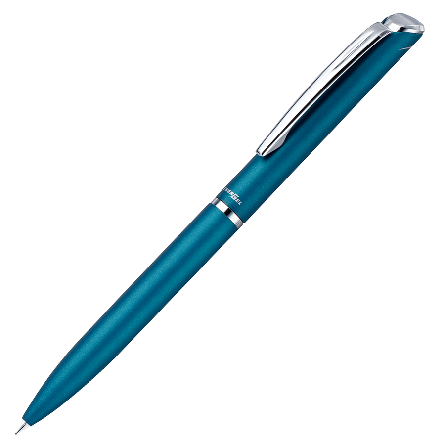 Pentel Sterling Energel Capless Rollerball Pen - Chrome Trim Sky Blue (with LASER Engraving) - KSGILLS.com | The Writing Instruments Expert
