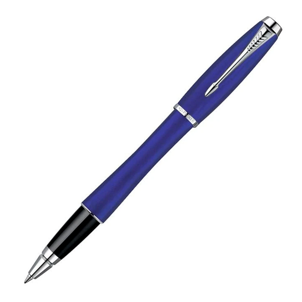 Parker Urban Fashion Rollerball Pen - Bay City Blue Lacquer Chrome Trim - Refill Black Medium (M) - KSGILLS.com | The Writing Instruments Expert