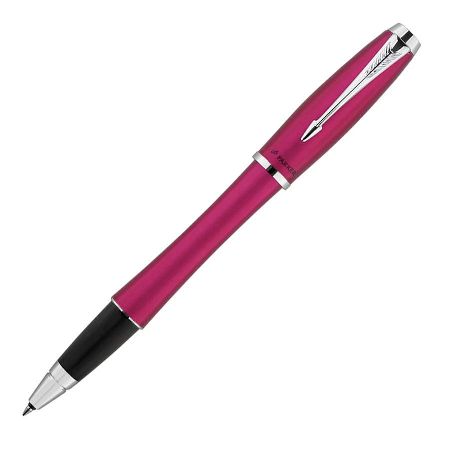 Parker Urban Fashion Rollerball Pen - Pink Lacquer Chrome Trim - Refill Black Fine (F) - KSGILLS.com | The Writing Instruments Expert