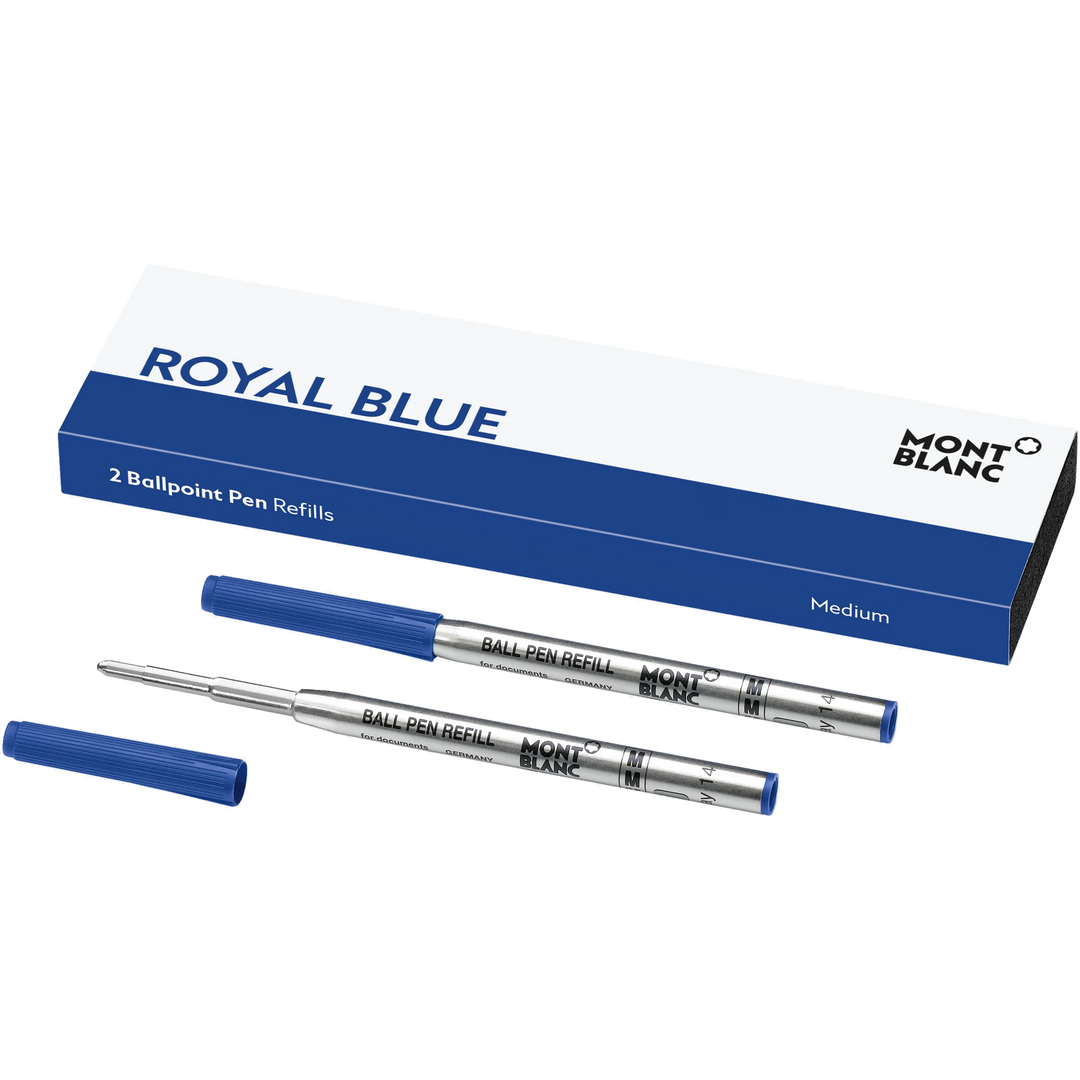 Montblanc Refill Ballpoint Royal Blue (2 Per Pack) - Medium (M) - KSGILLS.com | The Writing Instruments Expert