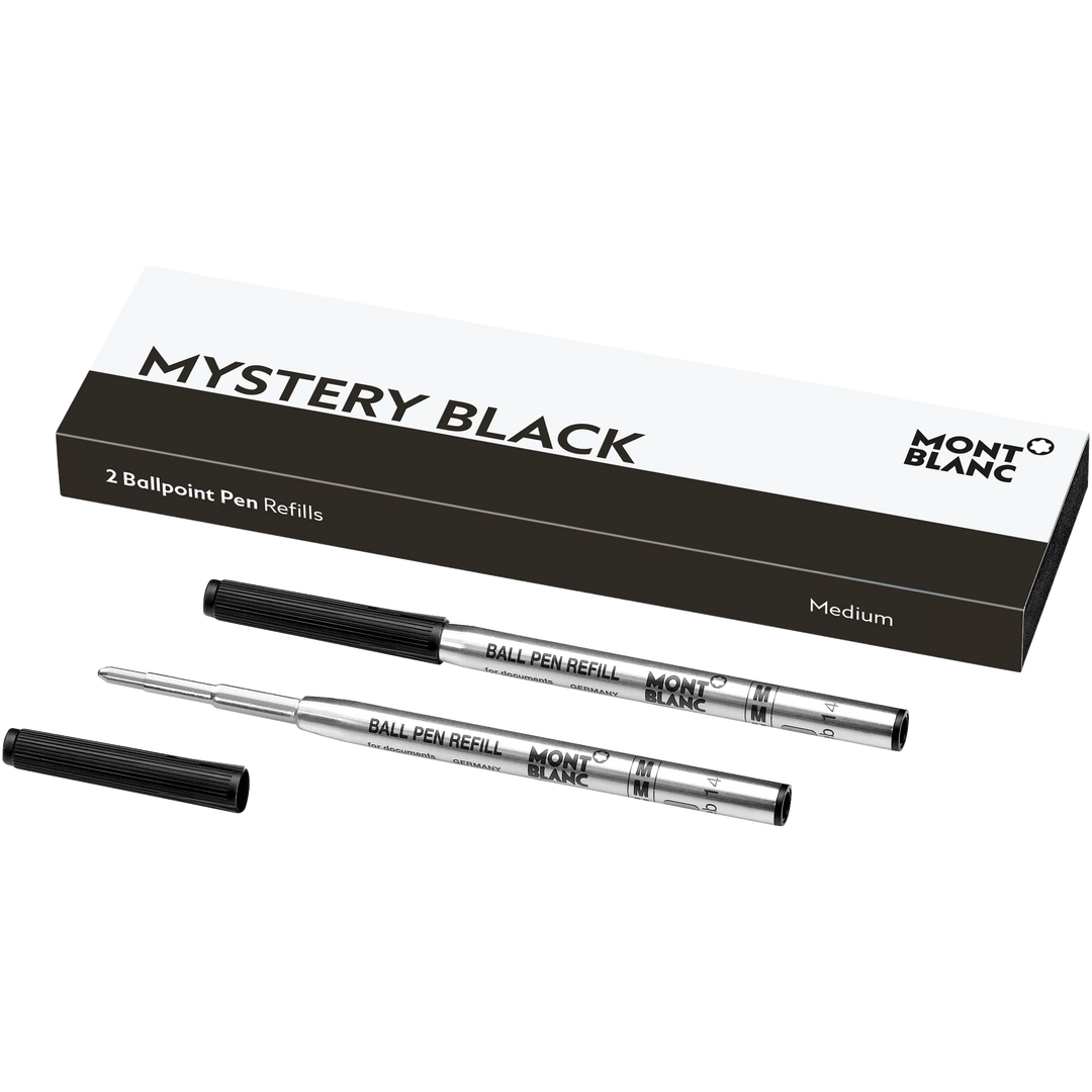 Montblanc Refill Ballpoint Pen (Pack of 2) Mystery Black - Medium (M) - KSGILLS.com | The Writing Instruments Expert
