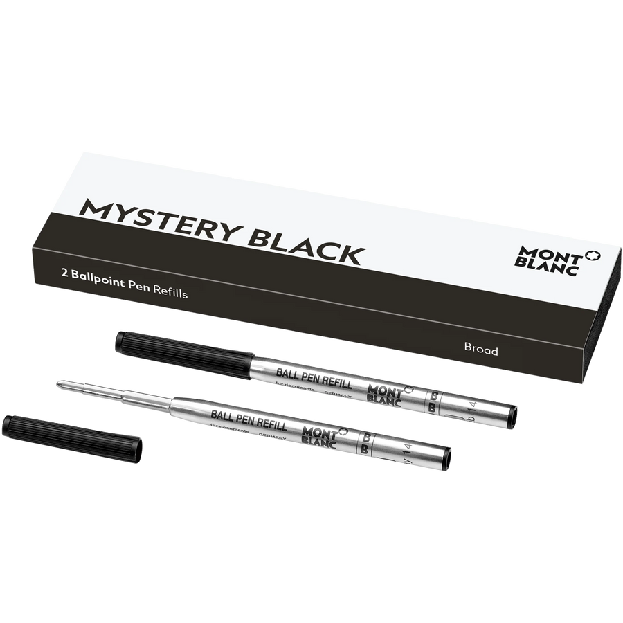 Montblanc Refill Ballpoint Pen (Pack of 2) Mystery Black - Broad (B) - KSGILLS.com | The Writing Instruments Expert
