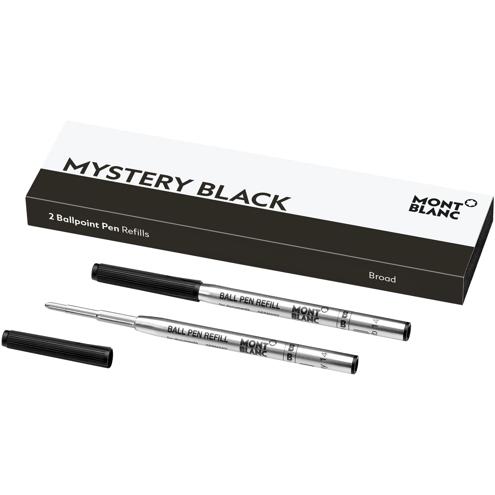 Montblanc Refill Ballpoint Pen (Pack of 2) Mystery Black - Broad (B) - KSGILLS.com | The Writing Instruments Expert