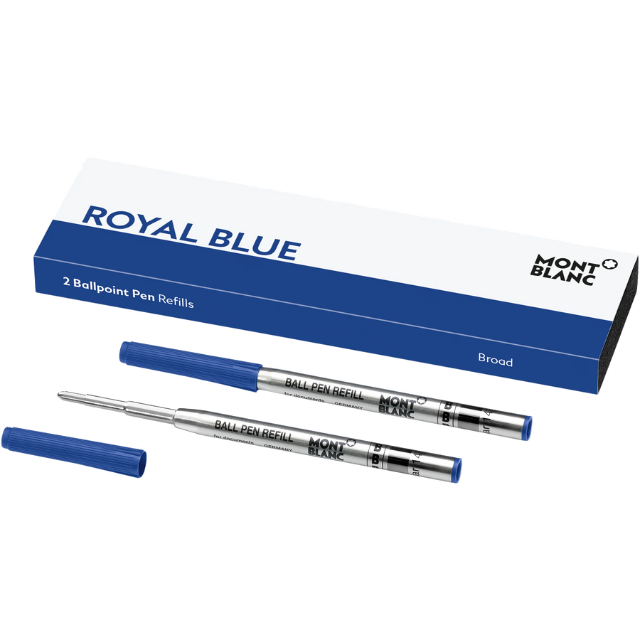 Montblanc Refill Ballpoint Pen (2 Per Pack) Royal Blue - Broad (B) - KSGILLS.com | The Writing Instruments Expert