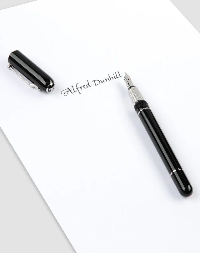 Dunhill Sidecar Fountain Pen - Black Chrome Trim (LARGE) - KSGILLS.com | The Writing Instruments Expert