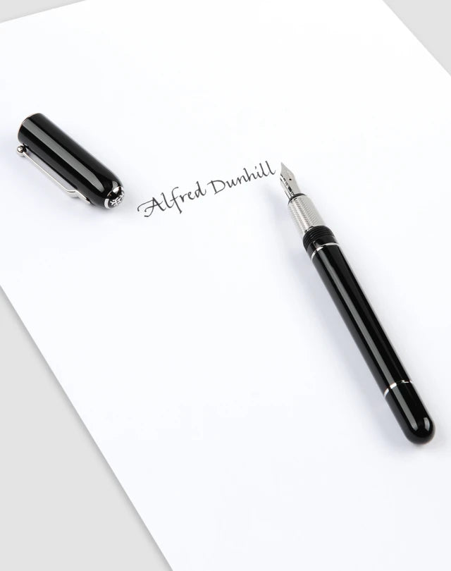Dunhill Sidecar Fountain Pen - Black Chrome Trim (SLIM) - KSGILLS.com | The Writing Instruments Expert